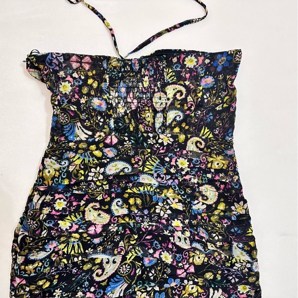 NEW NWT Zara Paisley Print Halter Mini Dress - Picture 5 of 6